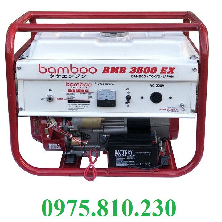 Máy Phát Điện Chạy Xăng 3kw Bamboo BMB 3500EX Đề