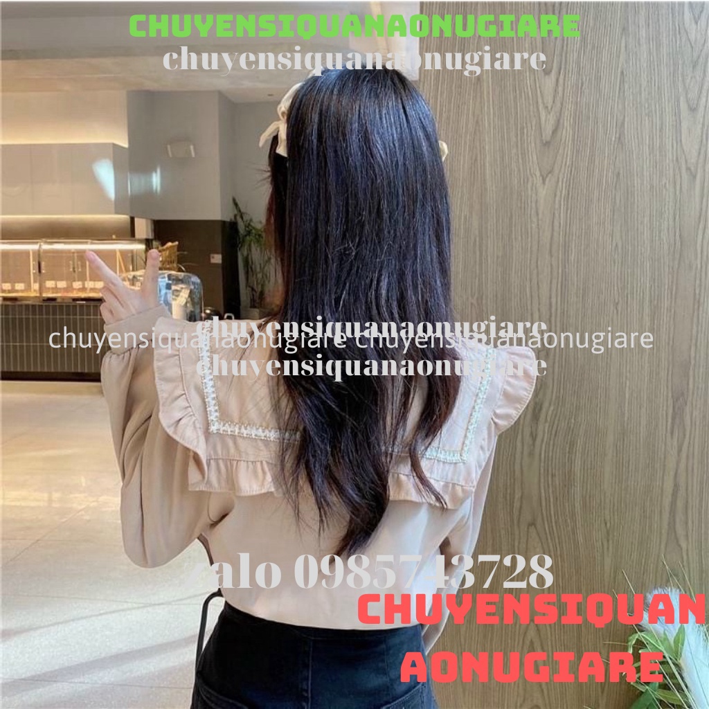 áo sơ mi nữ cổ bèo , áo babydoll tay bèo tiểu thư hàng QCCC loại 1 A00011 kaca chuyensiquanaonugiare