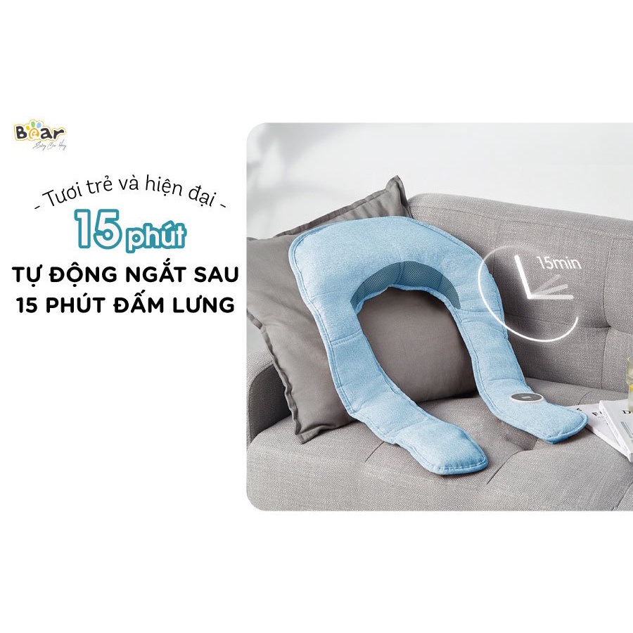 Máy đấm lưng thông minh bear, đấm lưng nhiều chế đồ từ mạnh đến yếu cho người lớn, người già, tự động ngắt