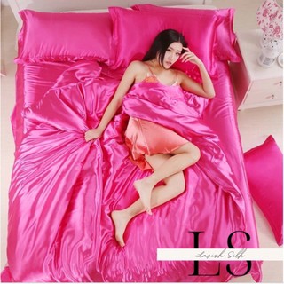 Ga Giường Drap Lẻ Phi Lụa Lavish Silk cao cấp mát lạnh hàng loại 1 - Hồng Cánh Sen