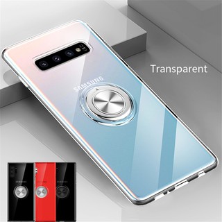 Ốp điện thoại TPU mềm trong suốt có vòng đỡ cho Samsung Galaxy S 10 5G A9 2018 A7 2018 Note 10 Plus A750