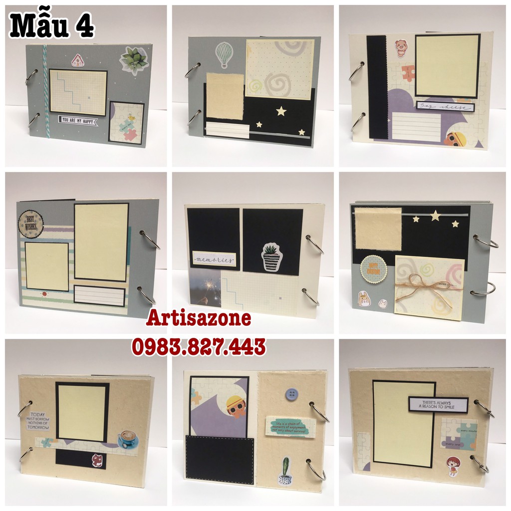 Album ảnh dán mini - Scrapbook handmade 04 (Đọc kỹ mô tả từng sản phẩm)