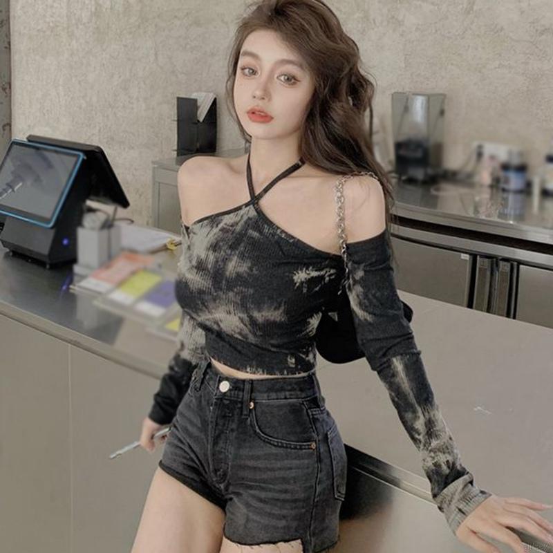 [ Mã 11FASHIONSALE1 giảm 10K đơn 50K ] Áo Tay Dài Cổ Yếm Trễ Vai Quyến Rũ Thời Trang Hàn Quốc Nữ Tính | WebRaoVat - webraovat.net.vn