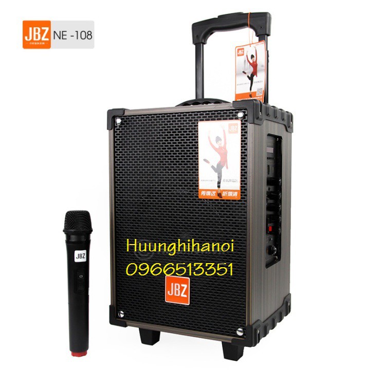 Loa hát karaoke di động JBZ 108, loa kéo karaoke tặng kèm 1 micro không dây hát hay, giá rẻ