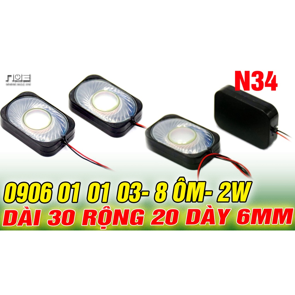 Loa laptop bầu dục N34,Dài 30 rộng 20 dày 6mm- 8 ôm 2W- ÂM thanh tốt