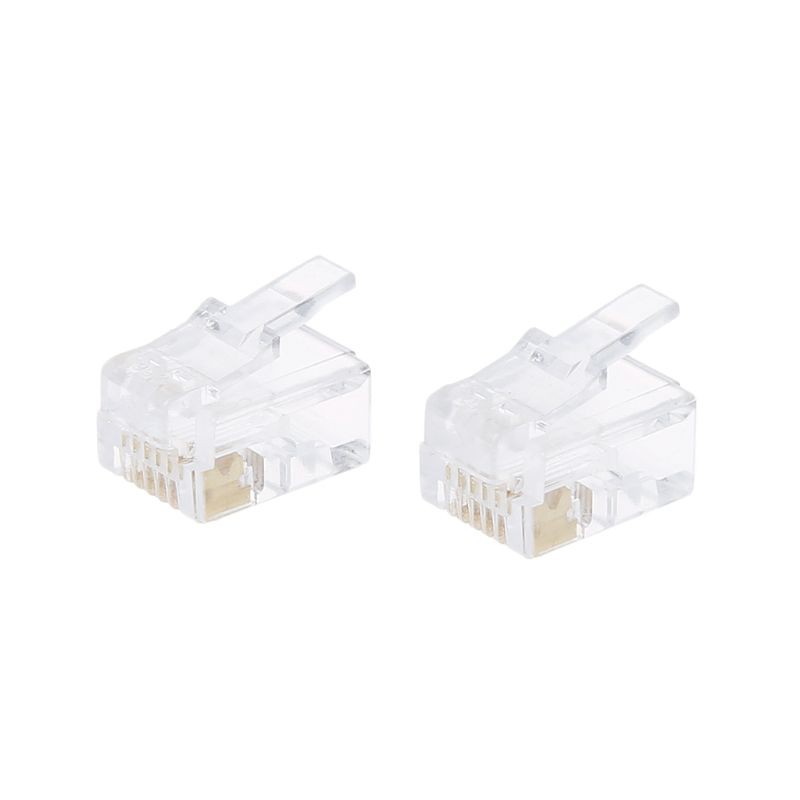 Set 100 Đầu Nối Dây Điện Thoại Rj12 6p6c