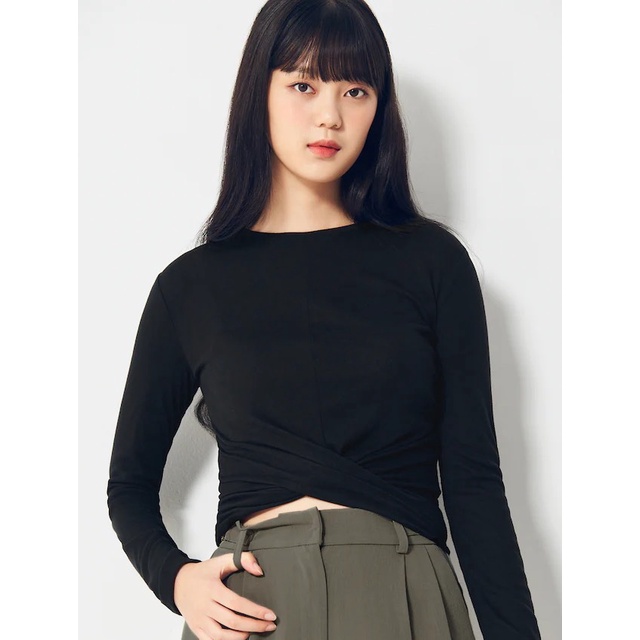 Áo thun vạt chéo gấu 8 sec0nds. HA2618