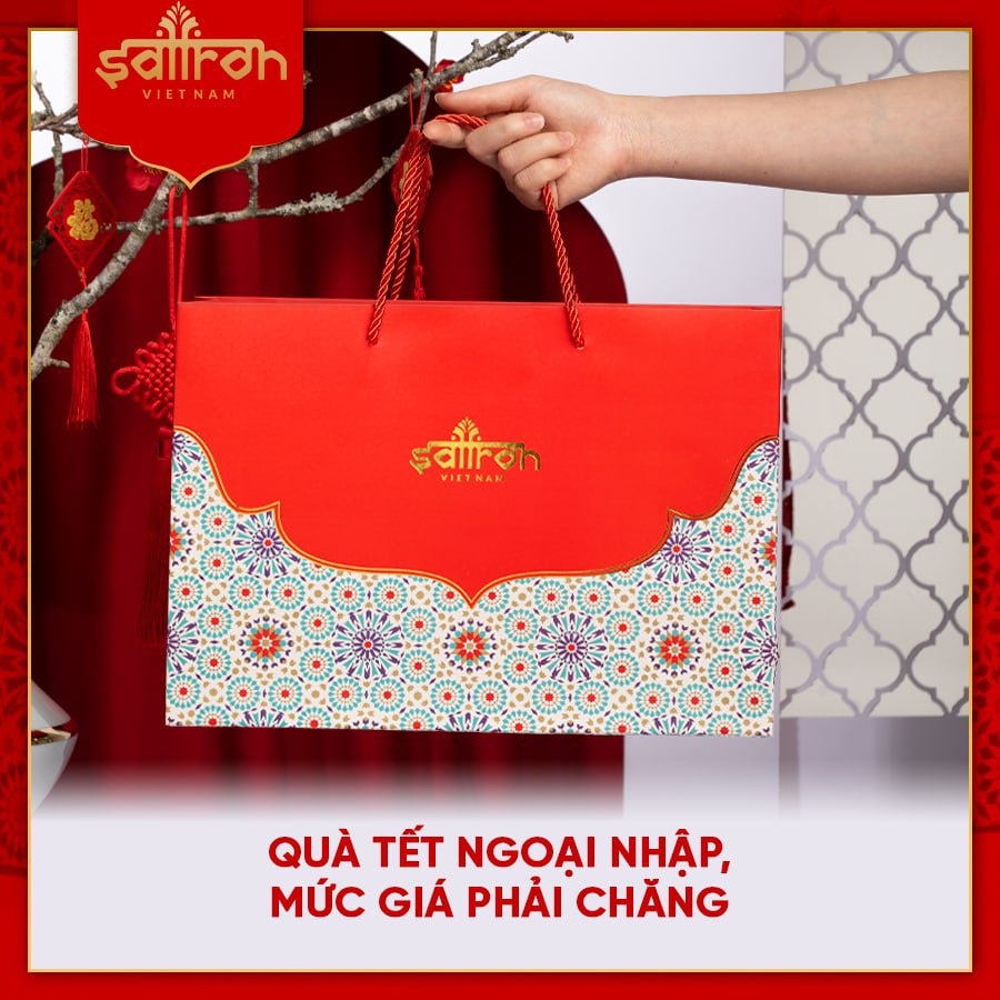 Bộ quà Nhụy hoa nghệ tây Saffron Việt Nam kèm quà tặng và trà hoa cao cấp