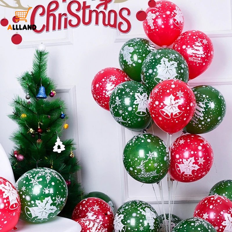 Set 10 Bong Bóng 10 Inch Hình Bông Tuyết Trang Trí Giáng Sinh