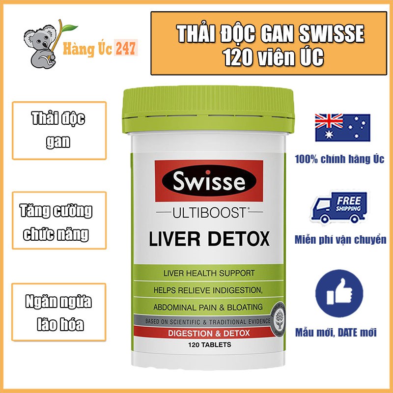 Viên uống hỗ trợ thải độc gan Swisse Liver Detox 60 viên, 120 viên, 200 viên