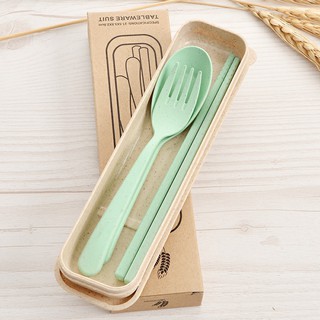 Bộ thìa, đĩa, đũa làm từ bột lúa mạch