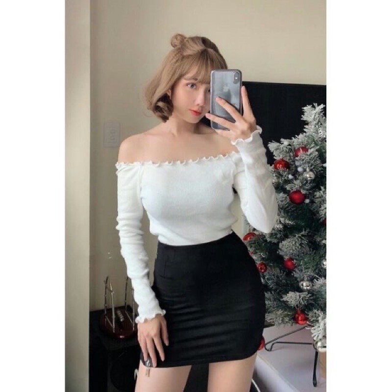 Áo Croptop Trễ Vai Tay Dài A5101 | BigBuy360 - bigbuy360.vn