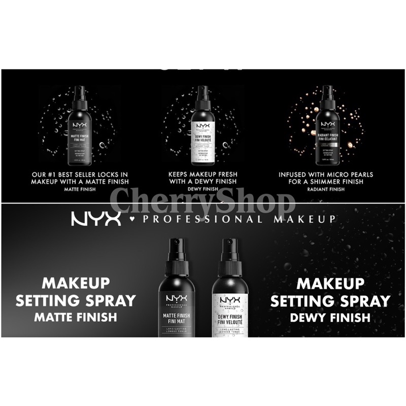 Xịt khoá lớp trang điểm NYX Dewy/Matte Finish Long Lasting Setting Spray