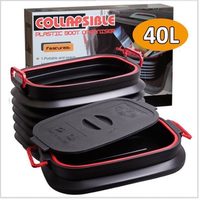 Thùng co dãn để đồ đạc trên xe ô tô có thể gấp gọn dung tích 40 lít - thùng chứa cốp sau xe hơi  Mộc Lan Phụ Kiện Xế Yêu