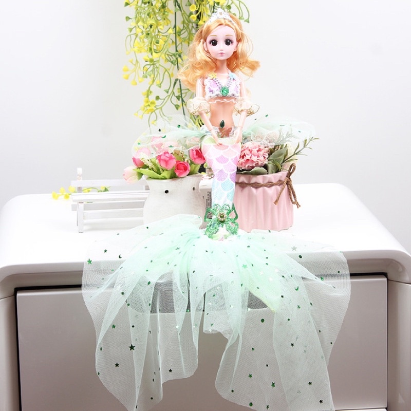 Búp bê barbie nàng tiên cá xinh đẹp kèm phụ kiện váy cao cấp quà tặng sinh nhật cho bé gái
