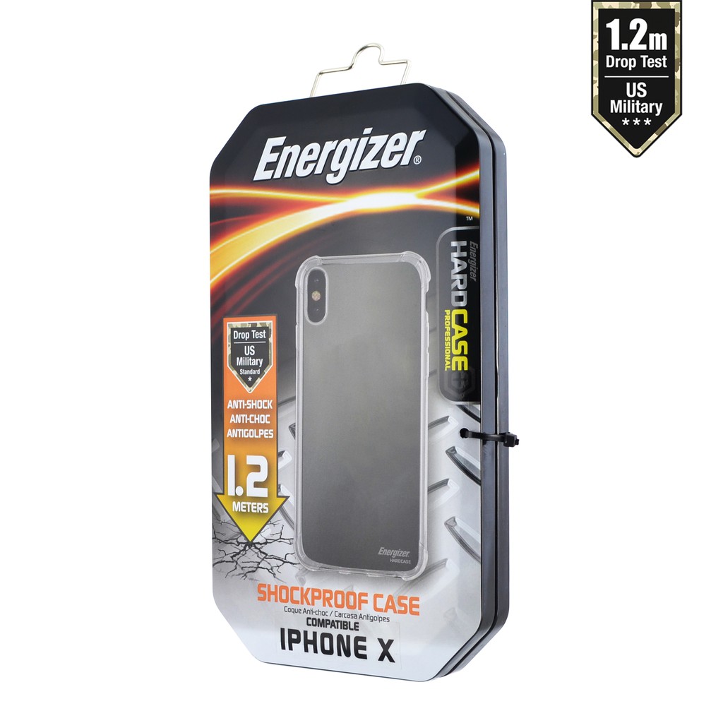 Combo sạc dự phòng 10,000mAh UE10053 + Ốp lưng chống sốc 2m cho iPhone X trong suốt Energizer - ENCOSPIP8TR