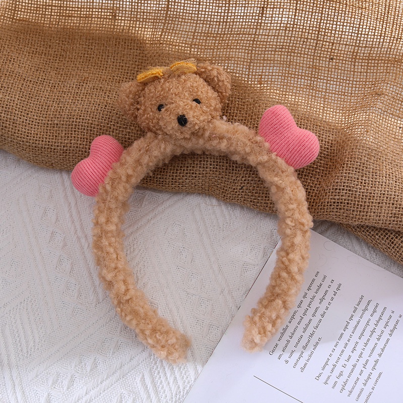 Băng Đô Cài Tóc Rửa Mặt Hình Gấu Bông Ba Chiều Dễ Thương Phong Cách Thu Đông Hàn Quốc Dành Cho Bạn Gái