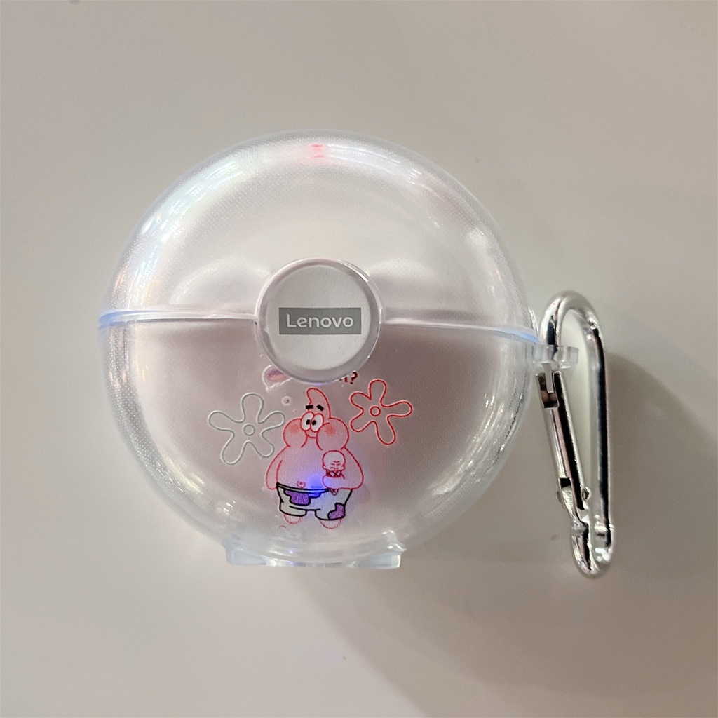 Vỏ TPU Mềm Trong Suốt Họa Tiết Hoạt Hình Bảo Vệ Hộp Sạc Tai Nghe Không Dây Lenovo Thinkpadplus LP80