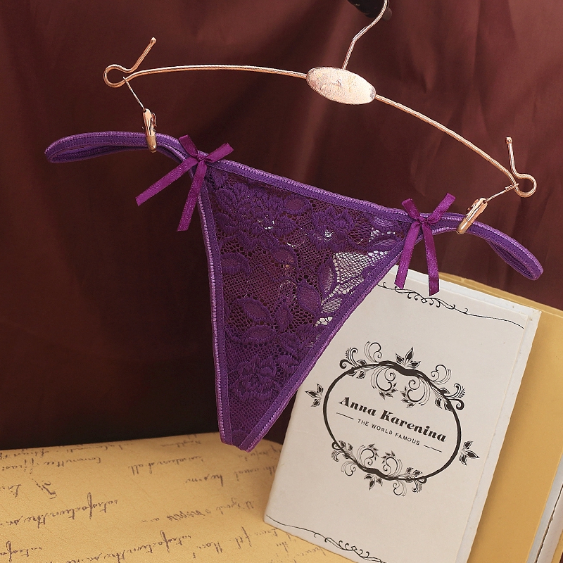 Quần lót ren lưng thấp với vòng kim loại chất lượng cao quyến rũ cho nữ 6809