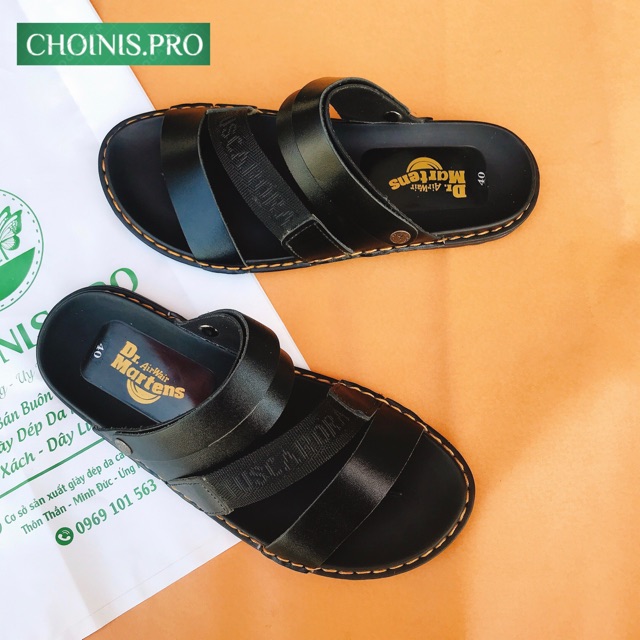 Dép Da Quai Hậu Nam CHOINIS - Bảo Hành 6 Tháng Da + Đế