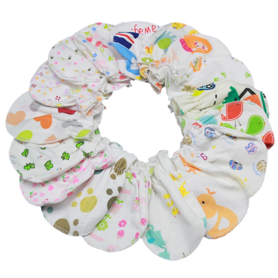 Set 10 Đôi Găng Tay cotton Mềm Mại Chống Trầy Chăm Sóc Cho Bé