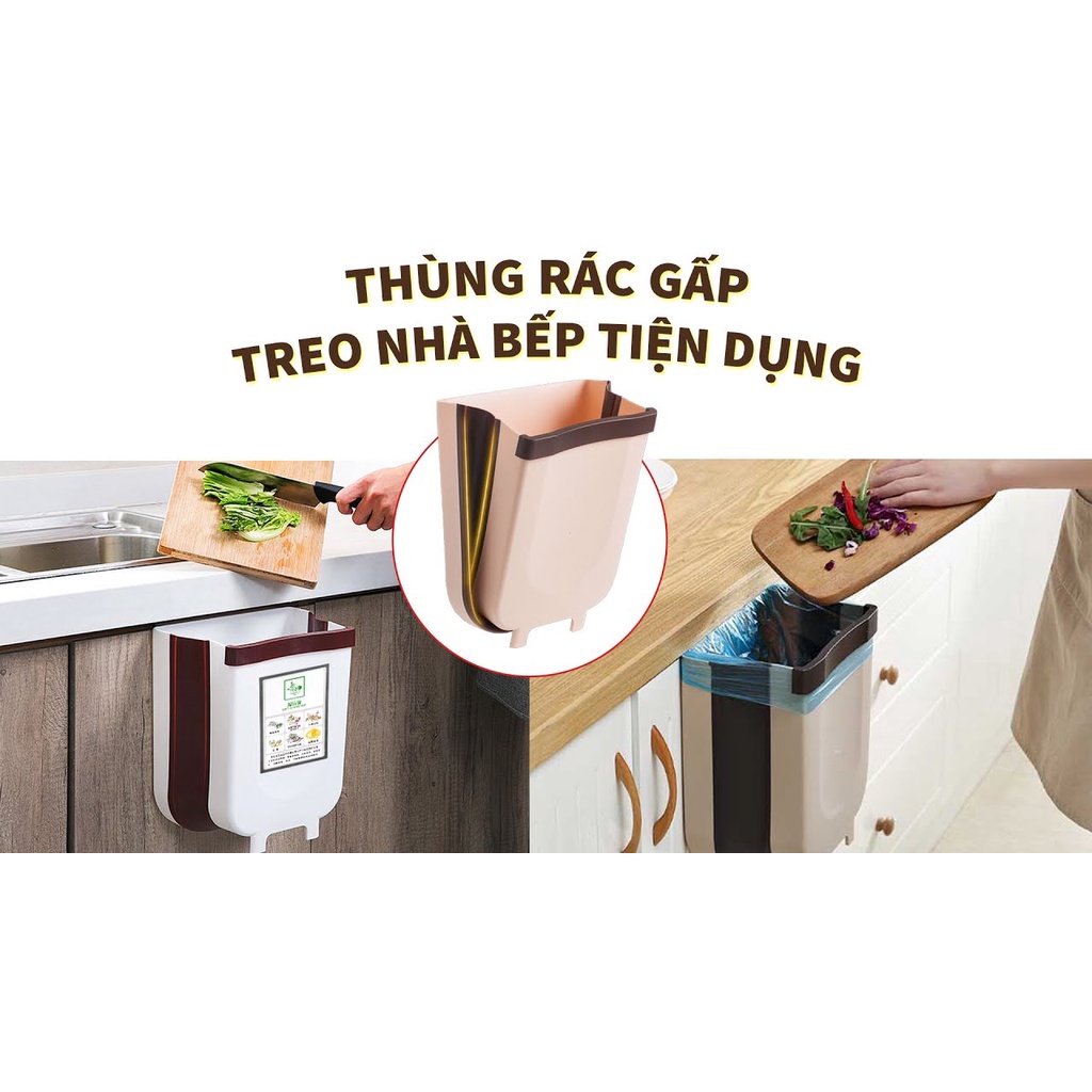 Thùng rác gấp gọn thông minh gắn cửa