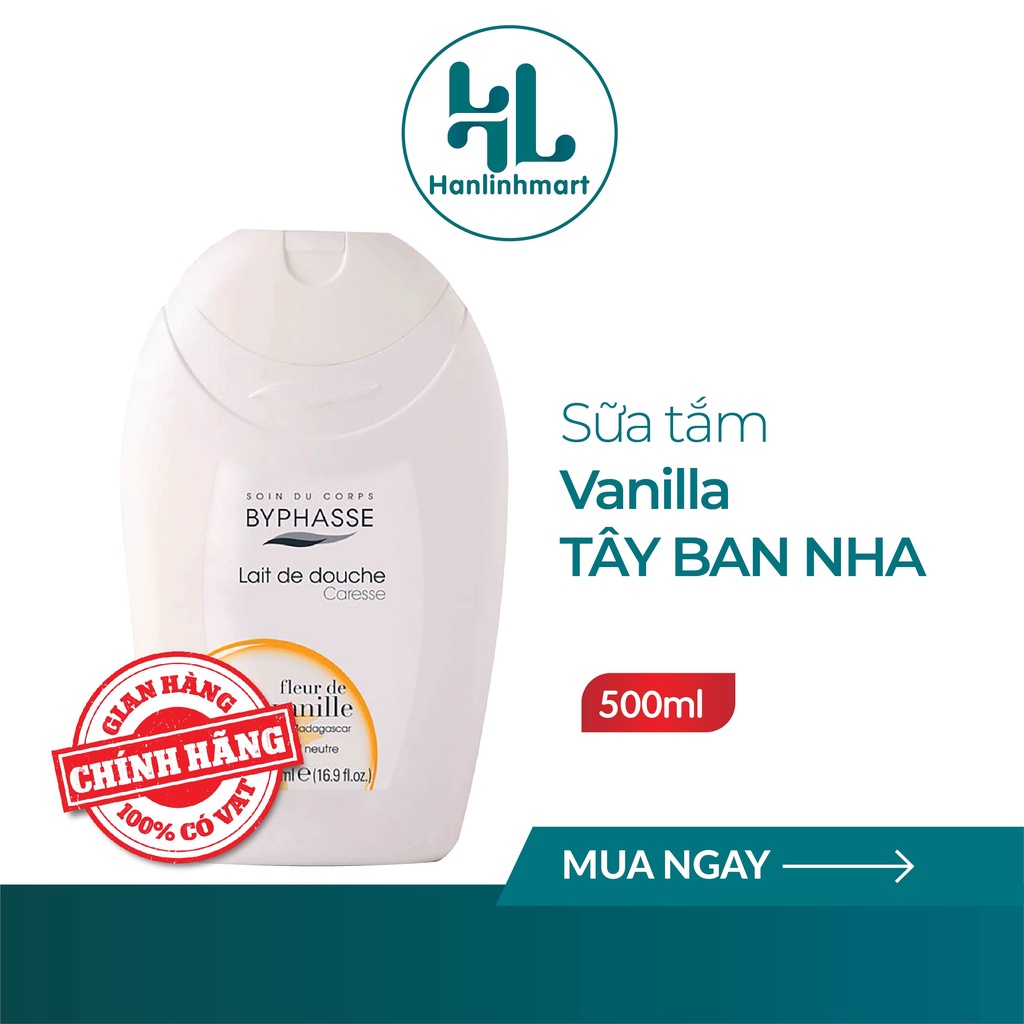 Sữa tắm Byphasse hương Vanilla 500ml - chính hãng