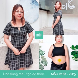 [BIGSIZE] Đầm caro form xòe hack dáng, che bụng mỡ - HÌNH THẬT 100%