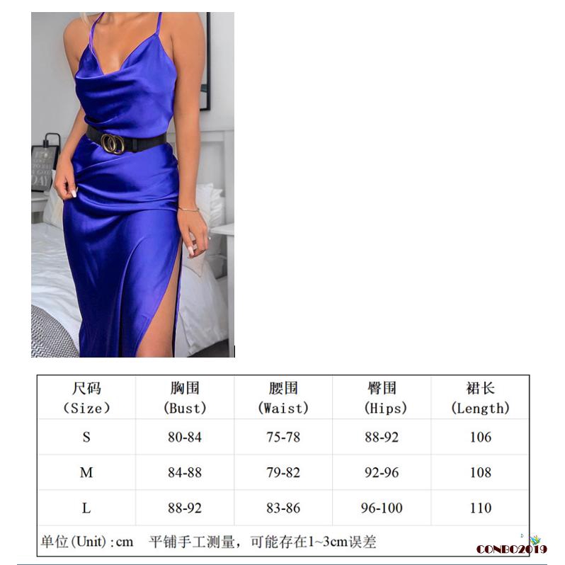 Y＆L ❥Women Fashion Sexy Sleeveless Strap Split Dress Solid Color Slim Fit Evening Mid-length Skirt | BigBuy360 - bigbuy360.vn