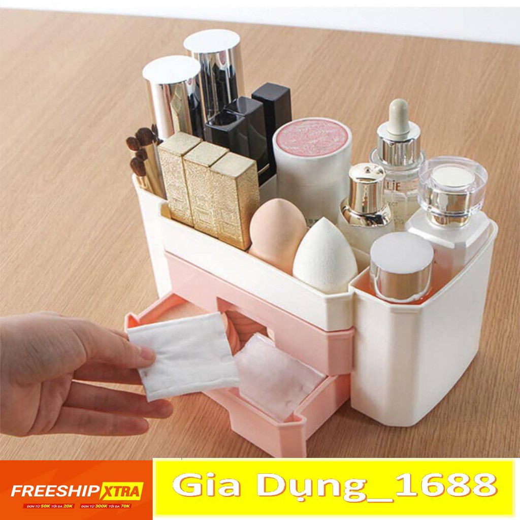 Kệ mỹ phẩm nhựa CAM KẾT CHUẨNHộp mỹ phẩm nhựa 2 tầng cao cấp