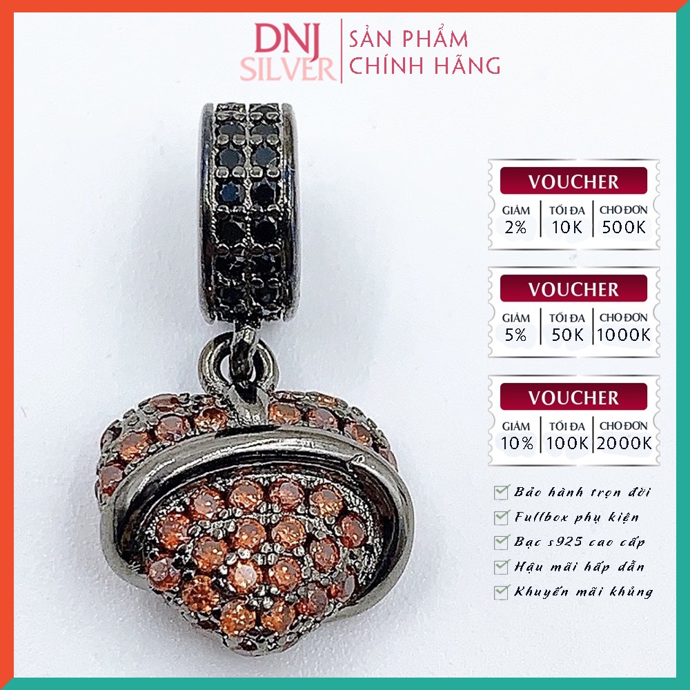 Vòng tay bạc 925 cao cấp - Vòng charm Deadly Lovely, tông màu đen dành cho những người cá tính mạnh mẽ - DNB046