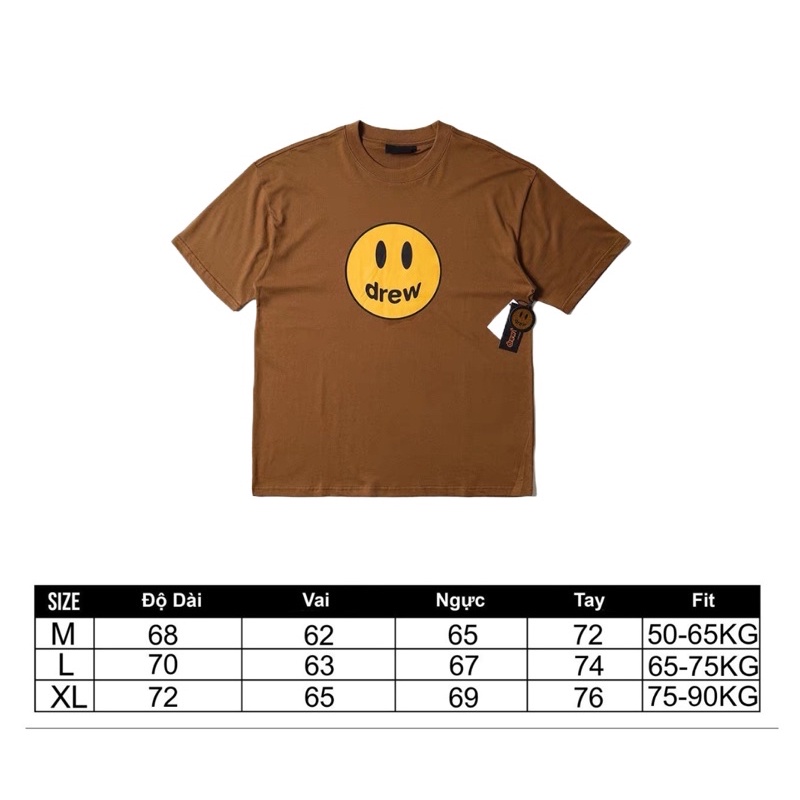 Áo thun Drew in hình siêu cấp Áo Drew mặt cười nam nữ cao cấp