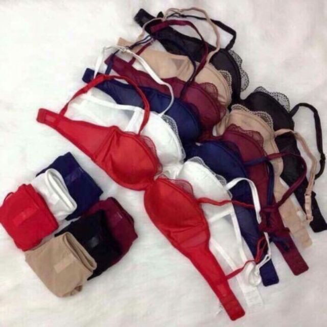 Bộ đồ lót không mút cao cấp hàng sách tay, đồ lót nữ mỏng, aoa ngực khoing mút sexy