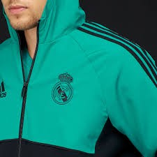 áo khoác adidas Mens RMCF Real Madrid Presentation Jacket Aero Reef/Black