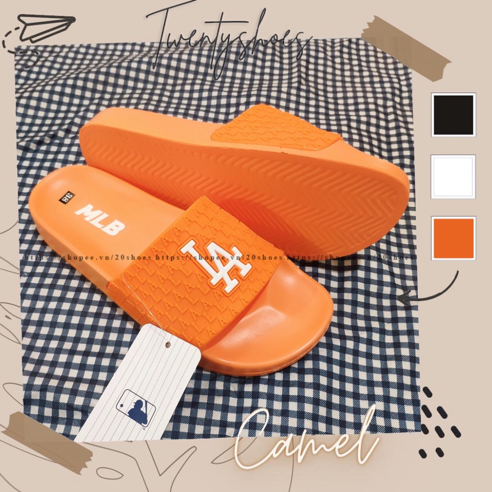 Dép Nữ Quai Ngang Thời Trang, Dép Lê Nữ MLB LA Cao Su Dập Nổi Hàng Đẹp 20SHOES
