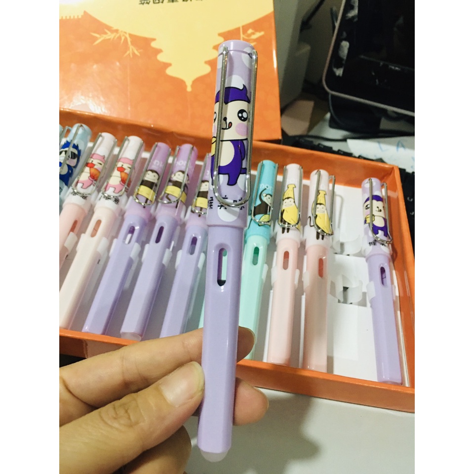 BÚT LUYỆN CHỮ ĐẸP CÓ ĐẦU TẨY /  HỘP 30 ỐNG  MỰC VIẾT PINK NHẬT BẢN 025 ( MỰC XÓA ĐƯỢC)