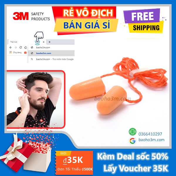 3M 1110-Nút tai chống ồn giúp giảm tiếng ồn từ xe cô, công trường xây dựng giúp bạn nghỉ ngơi, học tập và ngủ ngon giấc