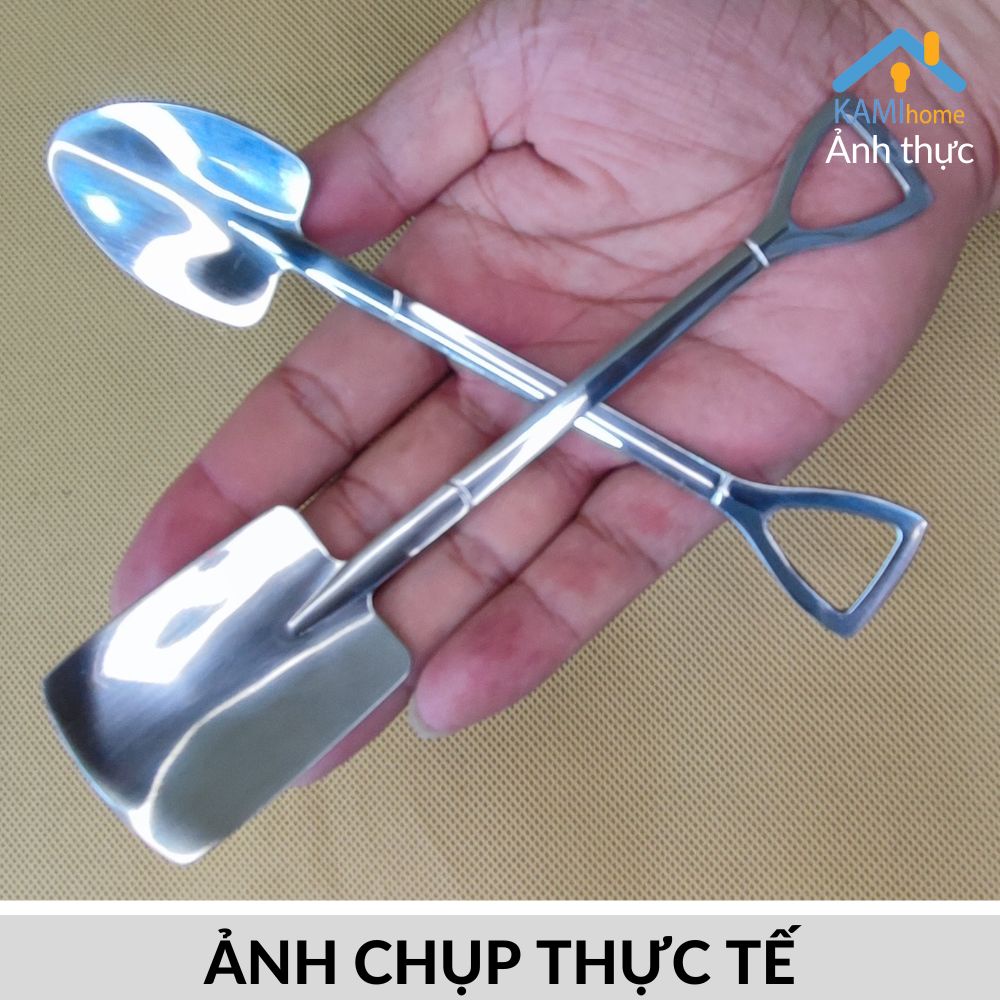 Thìa muỗng Inox hình Xẻng phong cách ăn đồ tráng miệng và trang trí mã 20103