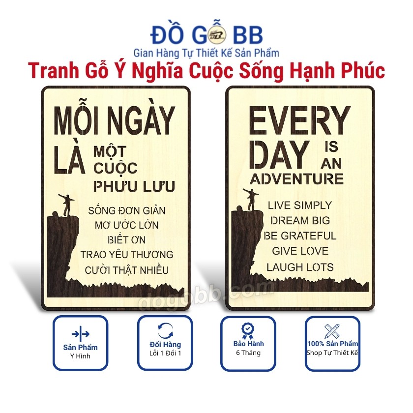 Tranh Gỗ Treo Tường Decor Slogan Câu Nói Hay Ý Nghĩa Cuộc Sống Đạo Lý Cuộc Đời Tạo Động Lực Truyền Cảm Hứng - Đồ Gỗ BB