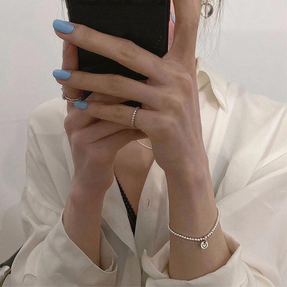 Vòng Đeo Tay Co Giãn Mặt Vuông / Mặt Cười / Trái Tim Dễ Điều Chỉnh