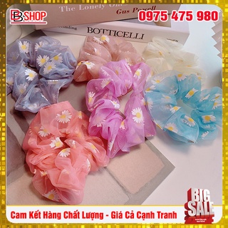Dây cột tóc vải hoa cúc hàn quốc - scrunchies đa năng thời trang