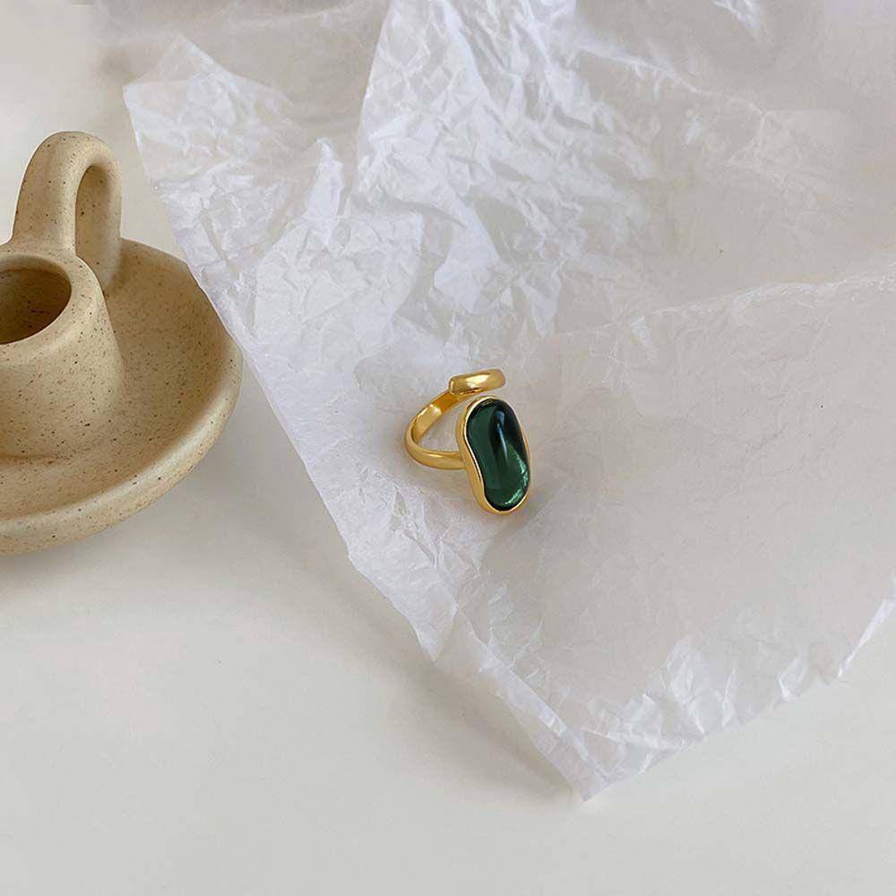 Nhẫn Mở Thiết Kế Tinh Tế Cho Đám Cưới|Vòng Đeo Tay Hình Oval Màu Sắc Xinh Xắn Phong Cách Hàn Quốc