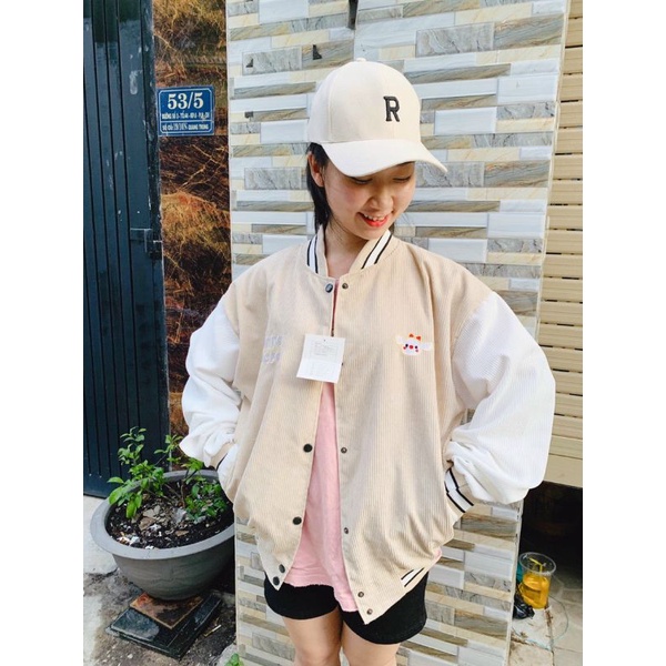 KHOÁC BOMBER THÊU UNISEX - ẢNH THẬT