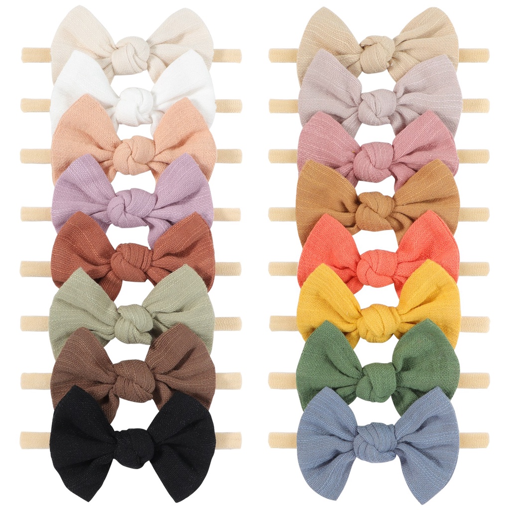 Băng đô KIDSBOWS mềm nylon đính nơ xinh xắn cho bé