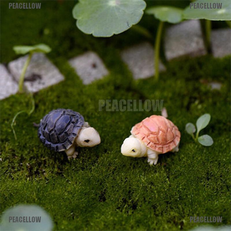 Set 2 Mô Hình Rùa Mini Trang Trí Sân Vườn