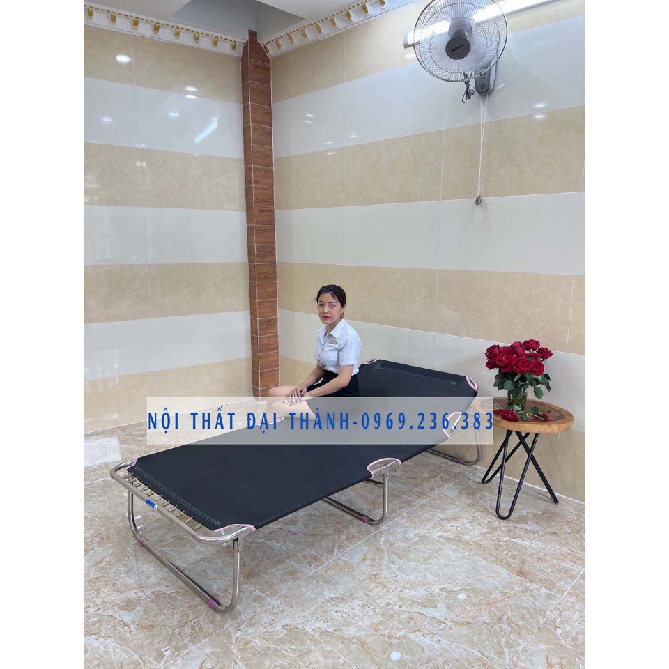 Giường xếp lưới khung inox cỡ đại - Free ship nội thành Sài Gòn