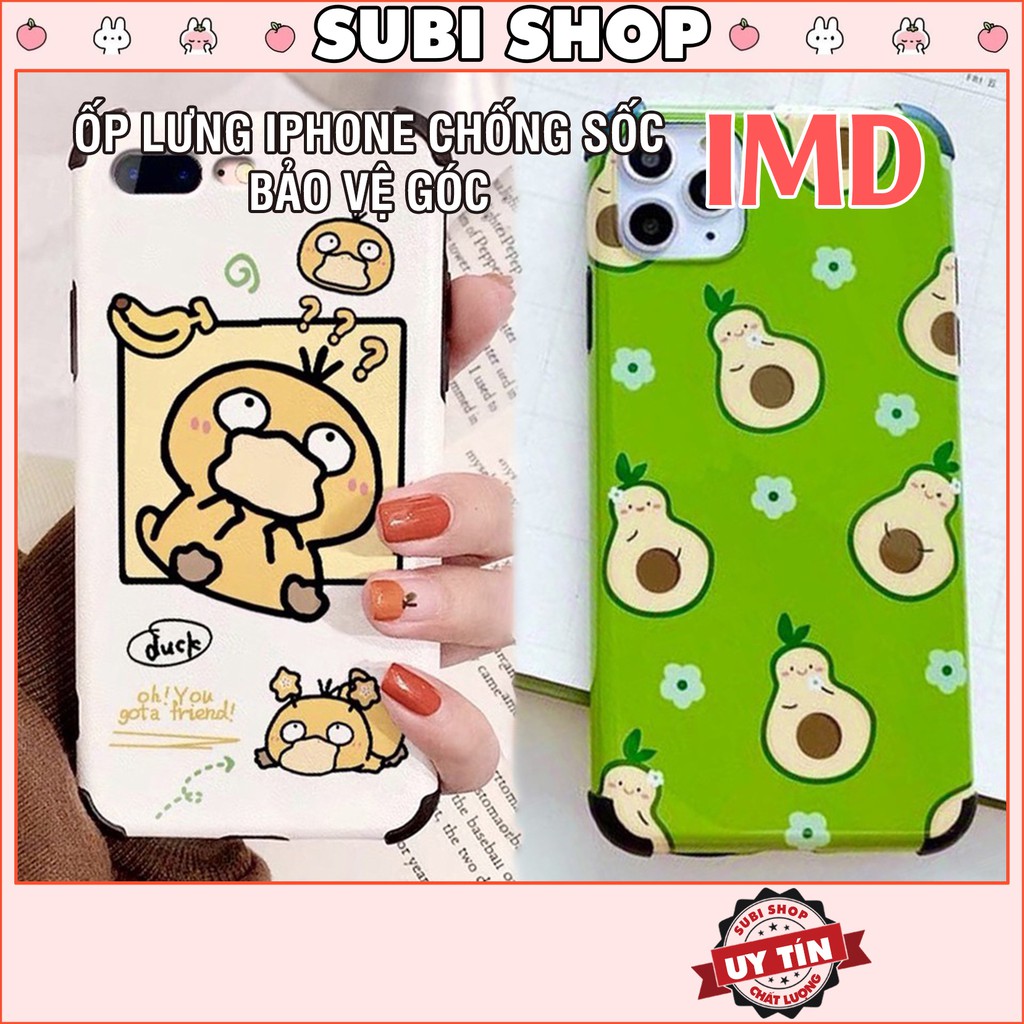 Ốp Lưng Iphone IMD Chống Sốc Bo Góc Vịt và Bơ 6/6plus/6s/6splus/7/7plus/8/8plus/x/xr/xs/11/12/pro/max/plus/promax