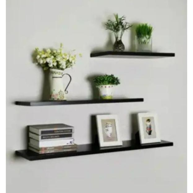 Kệ treo tường gỗ bộ 3 thanh 30,40,50 x 15cm trang trí giấu chân mẫu ktt03