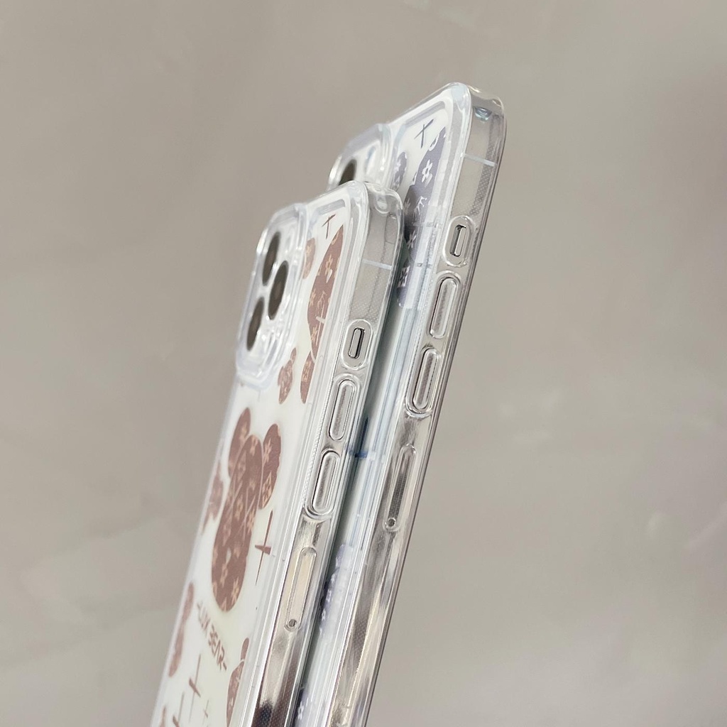 Ốp Điện Thoại Silicon TPU Mềm Trong Suốt In Hình Gấu Hoạt Hình Thời Trang Cho iphone 13 12 11 pro max x xr xsmax 7/8plus