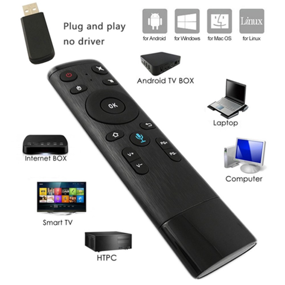 2.4G Wireless Remote Control With Voice Input For TV Box HTPC PC Projector